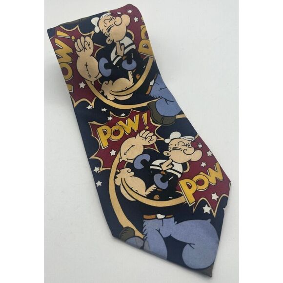 Vintage Beans Mcgee Popeye POW Tie Necktie - Picture 1 of 4